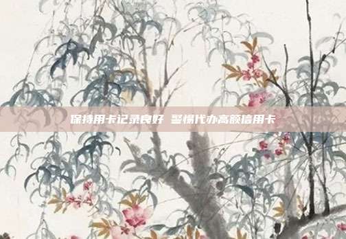 保持用卡记录良好 警惕代办高额信用卡