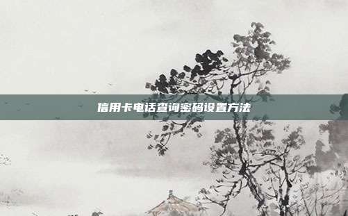 信用卡电话查询密码设置方法