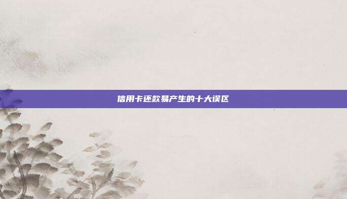 信用卡还款易产生的十大误区