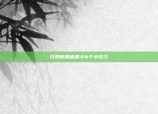 巧妙使用信用卡N个小技巧