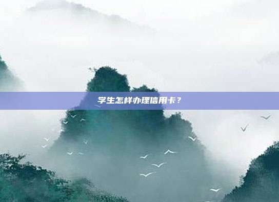 学生怎样办理信用卡?