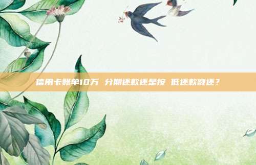 信用卡账单10万 分期还款还是按 低还款额还?