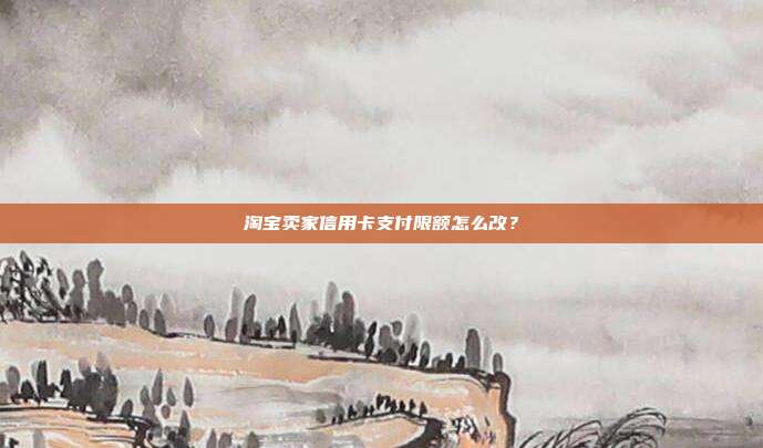 淘宝卖家信用卡支付限额怎么改?