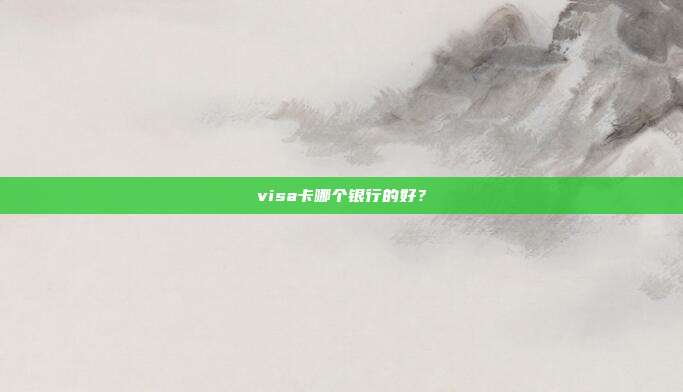 visa卡哪个银行的好?