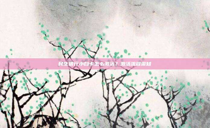 民生银行小白卡怎么激活?激活流程需知
