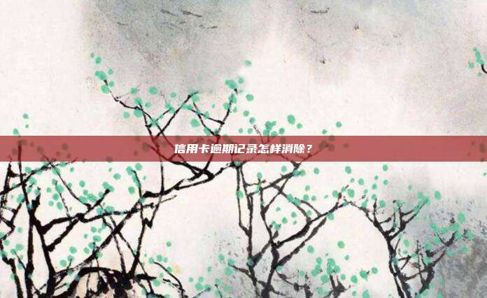 信用卡逾期记录怎样消除？
