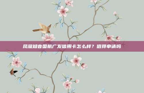 凤凰知音国航广发信用卡怎么样?值得申请吗