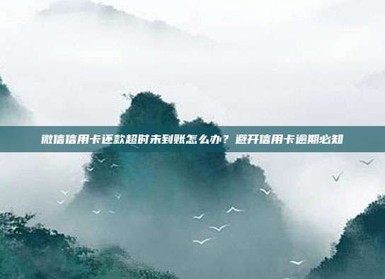 微信信用卡还款超时未到账怎么办?避开信用卡逾期必知