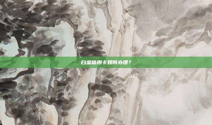 白金信用卡如何办理?