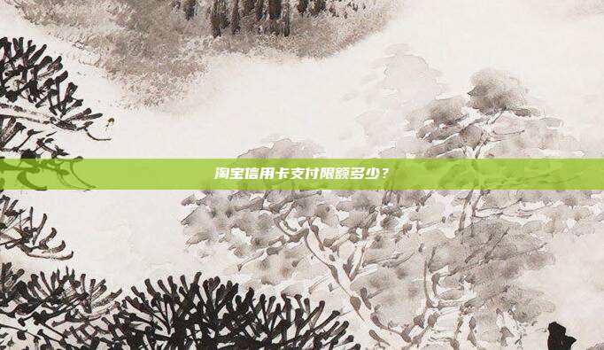淘宝信用卡支付限额多少?