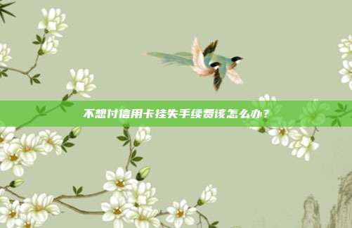 不想付信用卡挂失手续费该怎么办?