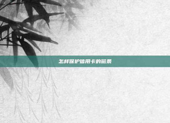 怎样保护信用卡的磁条