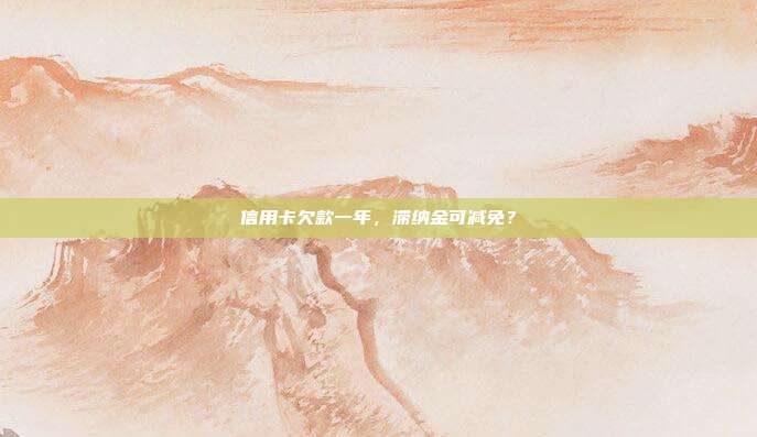 信用卡欠款一年,滞纳金可减免?