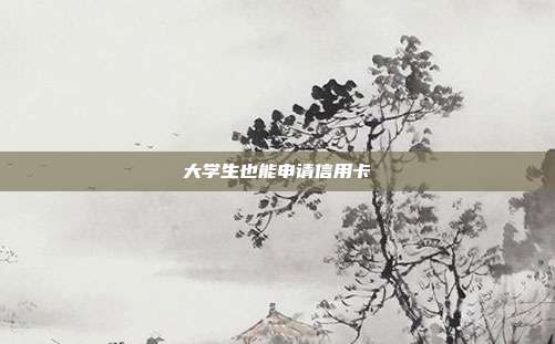 大学生也能申请信用卡