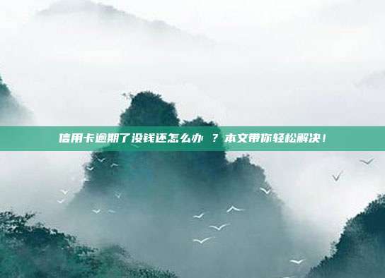 信用卡逾期了没钱还怎么办 ?本文带你轻松解决!