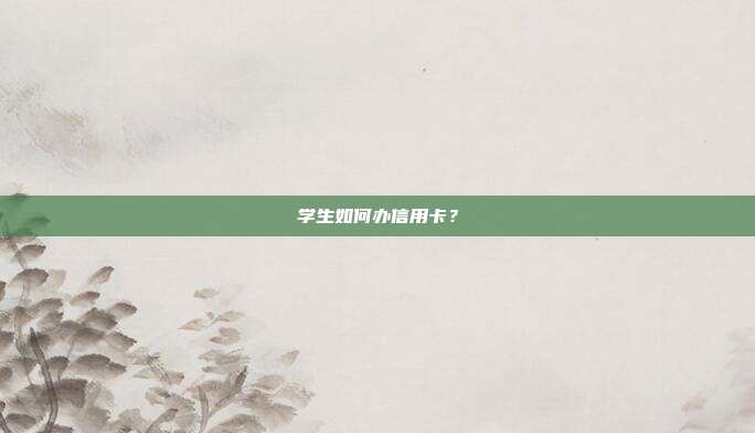 学生如何办信用卡?
