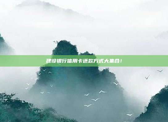 建设银行信用卡还款方式大集合!