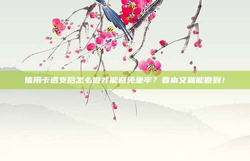 信用卡透支后怎么做才能避免坐牢?看本文就能做到!
