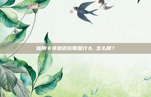 信用卡免息还款期是什么 怎么算?
