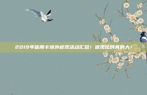 2019年信用卡境外返现活动汇总!返现比例真的大!