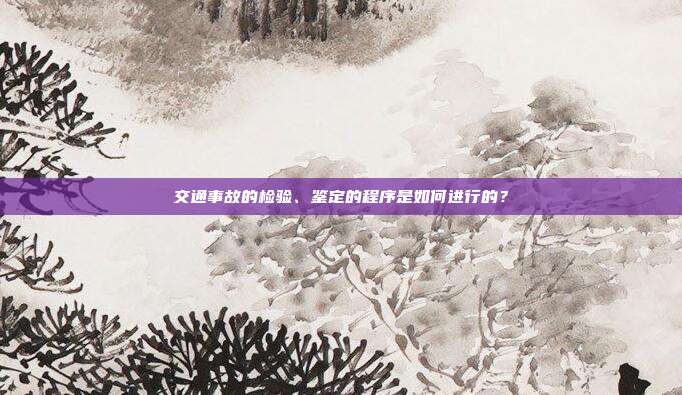 交通事故的检验、鉴定的程序是如何进行的?