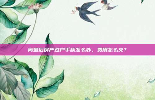 离婚后房产过户手续怎么办,费用怎么交?