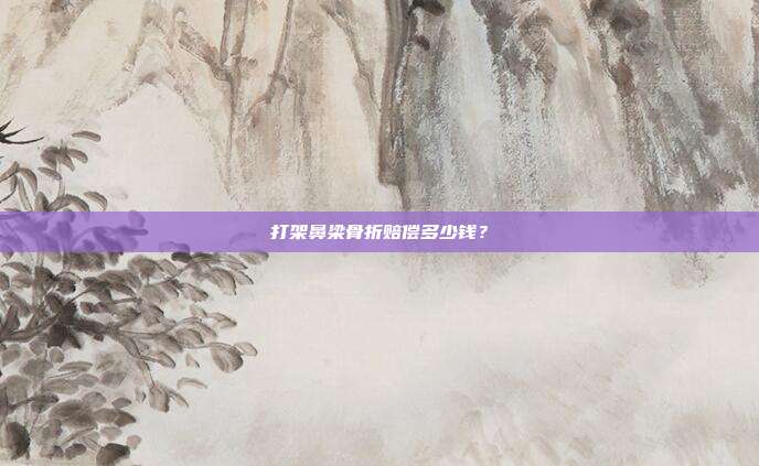 打架鼻梁骨折赔偿多少钱?