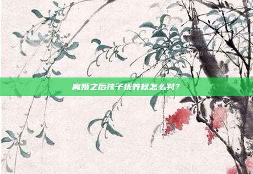 离婚之后孩子抚养权怎么判?