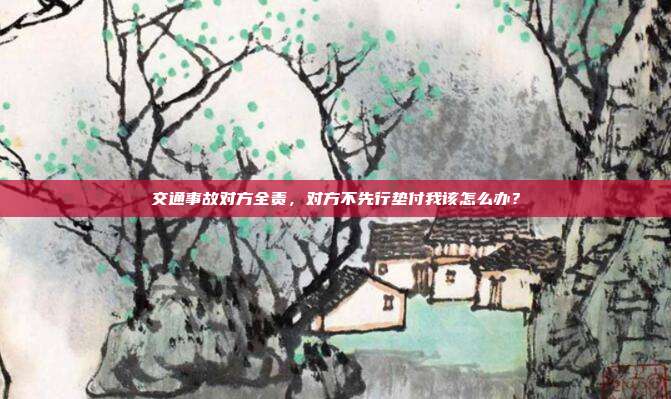 交通事故对方全责,对方不先行垫付我该怎么办?