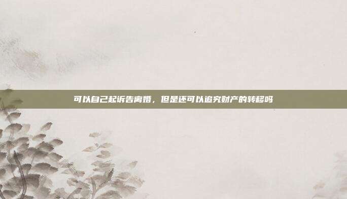 可以自己起诉告离婚,但是还可以追究财产的转移吗