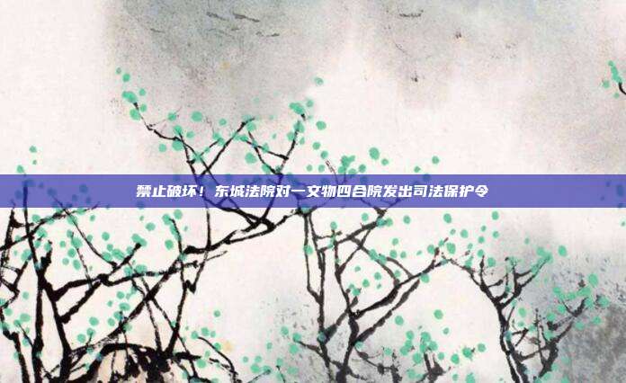 禁止破坏!东城法院对一文物四合院发出司法保护令