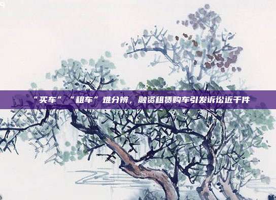 “买车”“租车”难分辨,融资租赁购车引发诉讼近千件